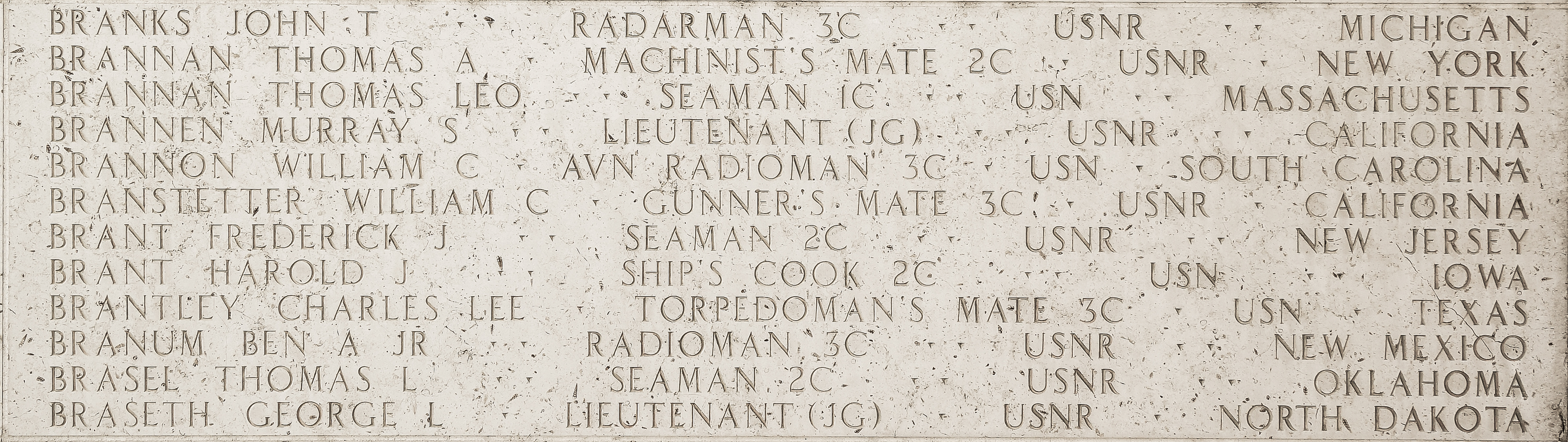 Ben A. Branum, Radioman Third Class